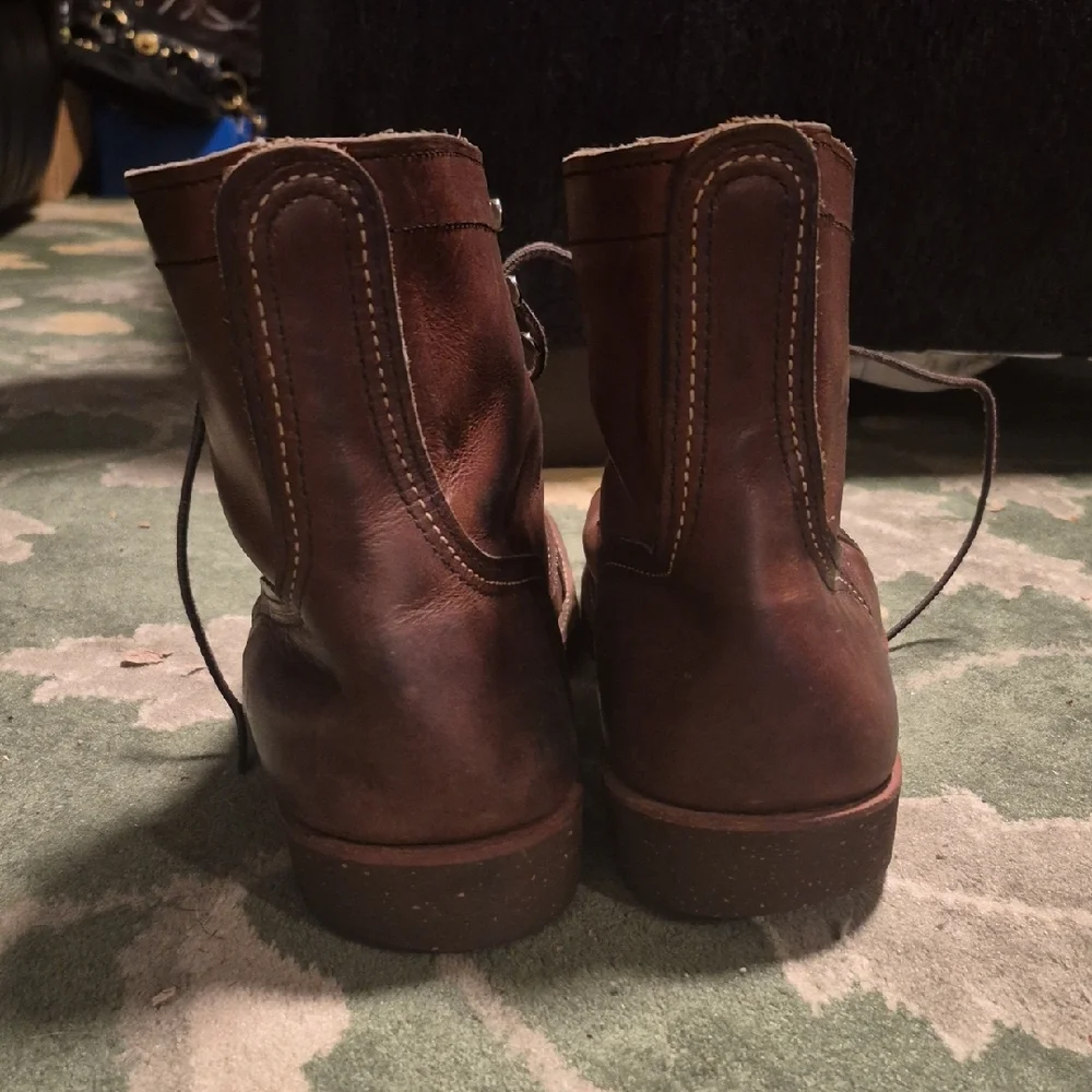 Red Wing Shoes Dark Brown Leather Boots - Picture 13 of 15